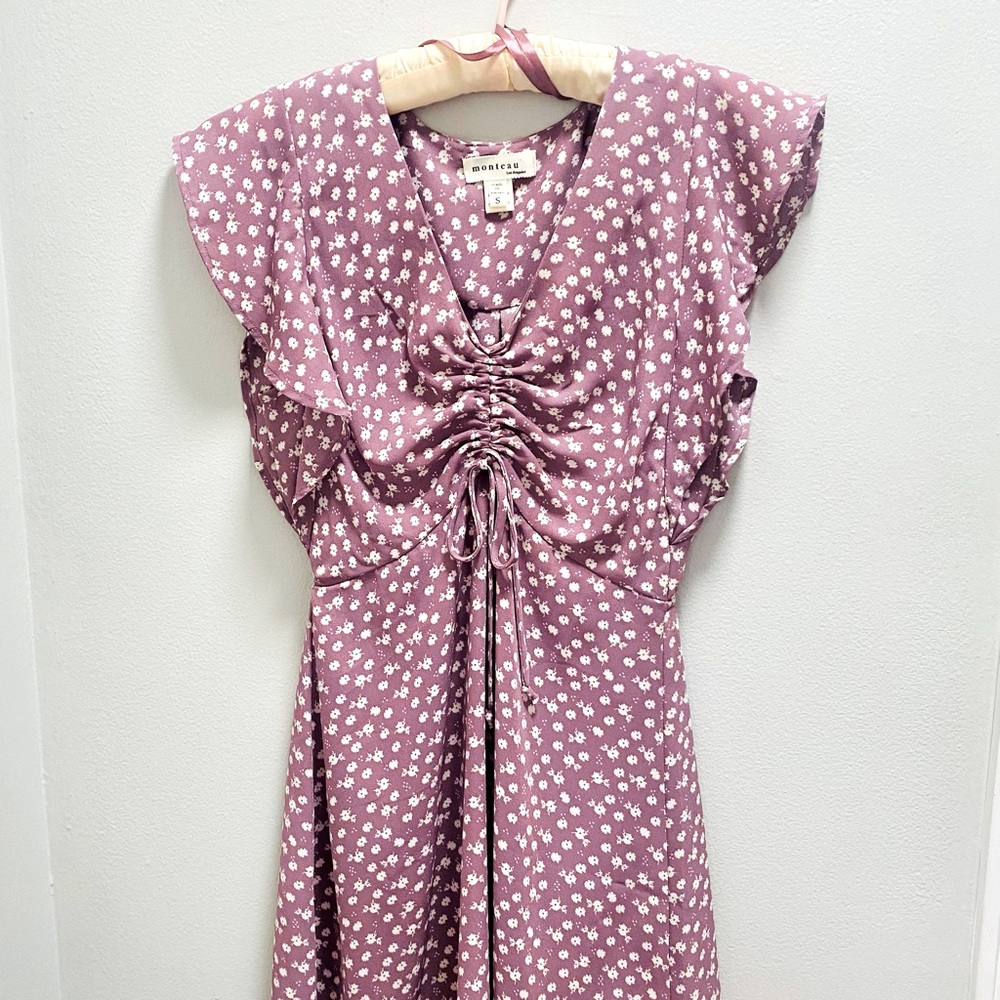 Monteau Purple Floral Dress, XS